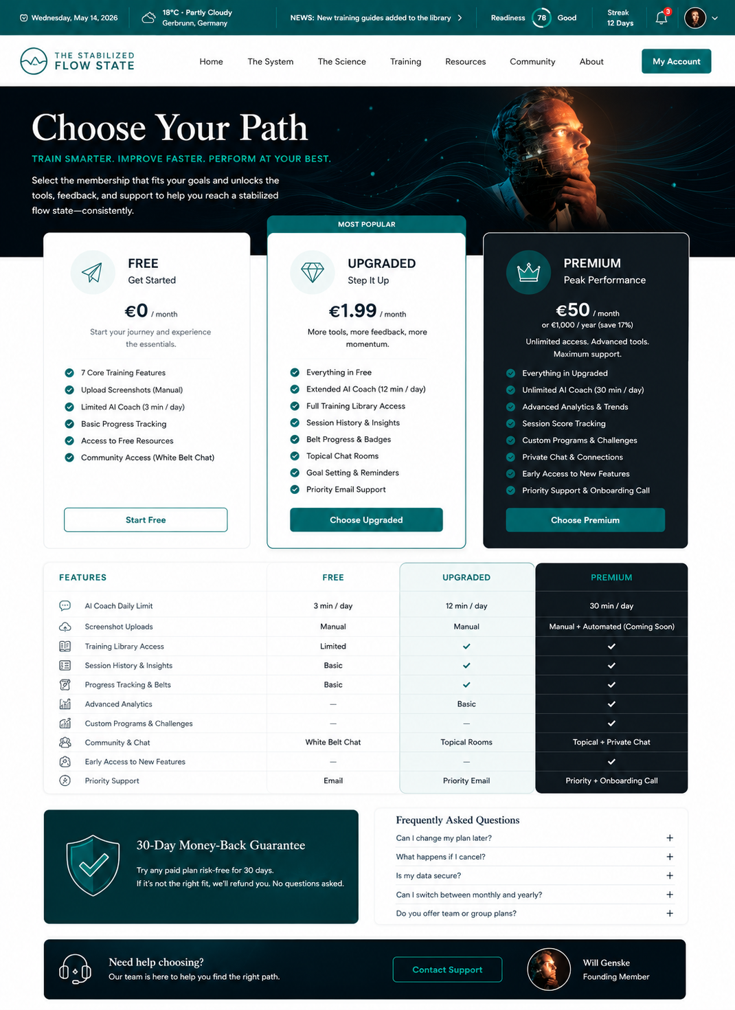 Stabilized Flow State Website Pricing Page July 10th 2026